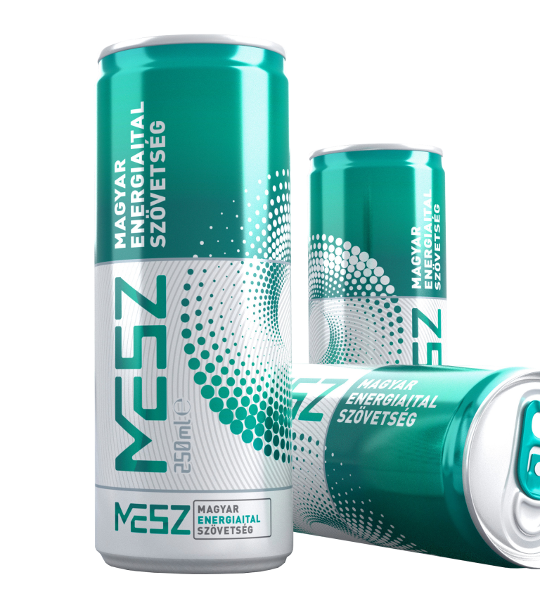 MESZ branded energy drink cans